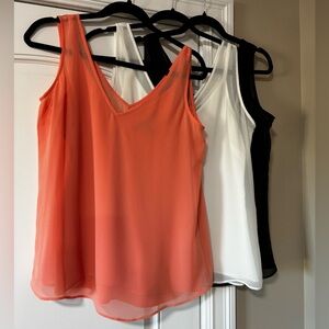 WHBM 3 top BUNDLE White House Black Market convertible camisole all size S